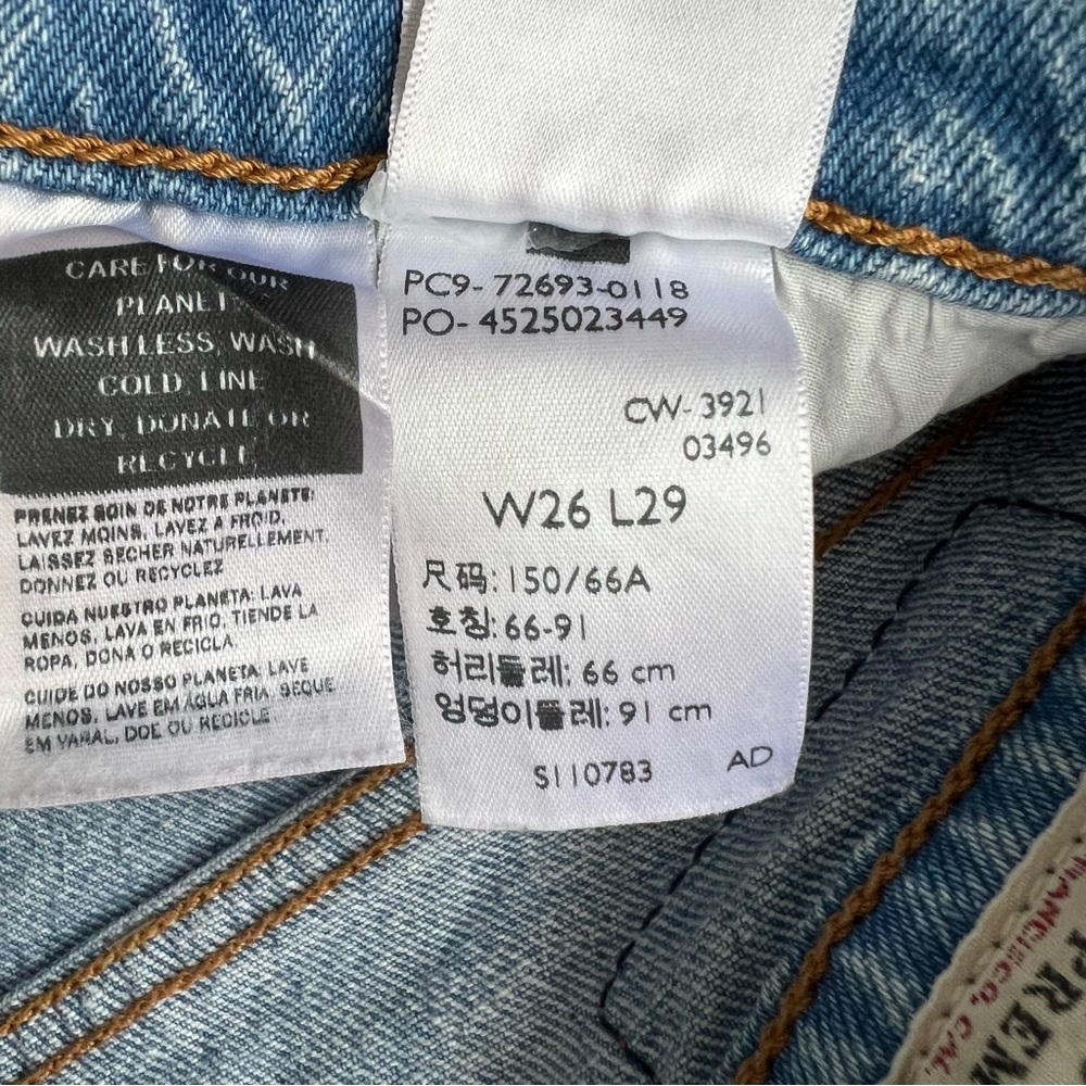Levi’s Ribcage Premium Denim Jeans Straight Ankle Distressed High Waist 26 / 8 - Picture 9 of 15